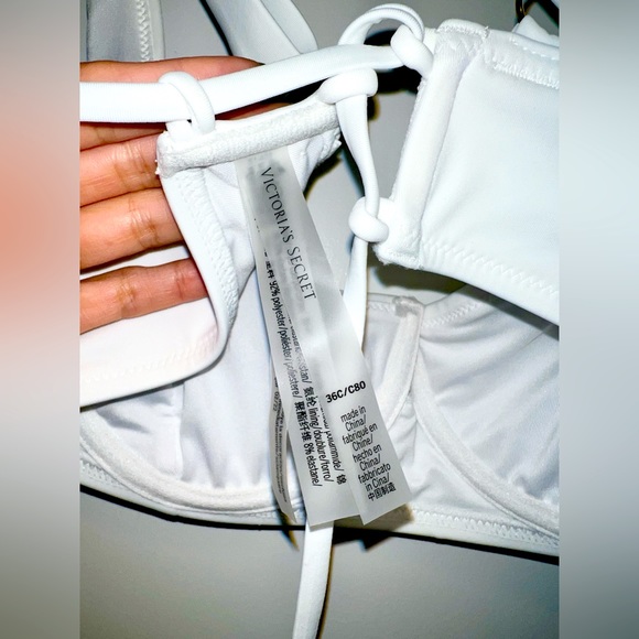 White full coverage Victoria Secret swim top - Picture 4 of 5